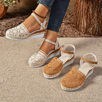 Annika – Women Crochet Wedge Sandals - Image 4