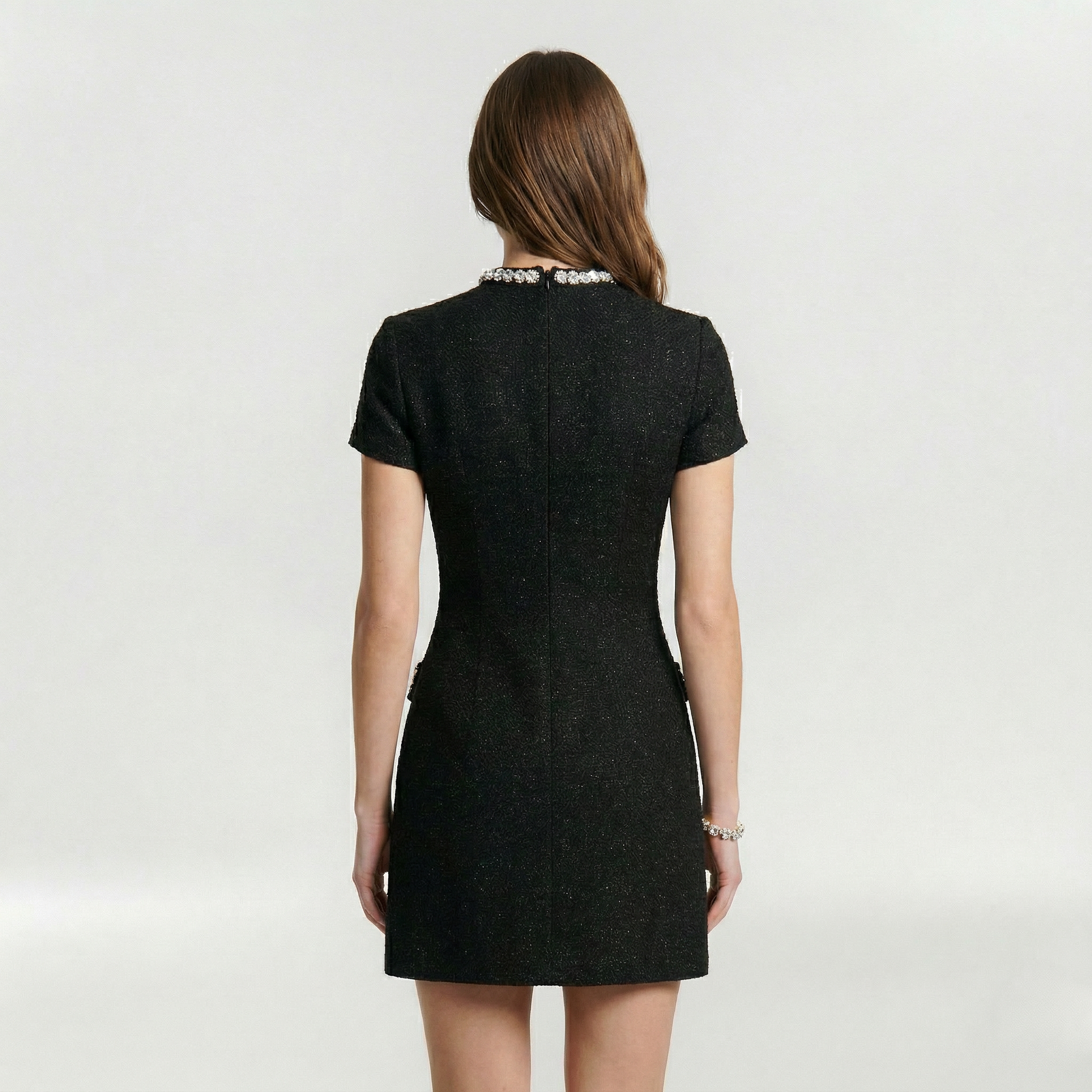 Franziska – Elegant with Pearl Trim Dress - Image 4
