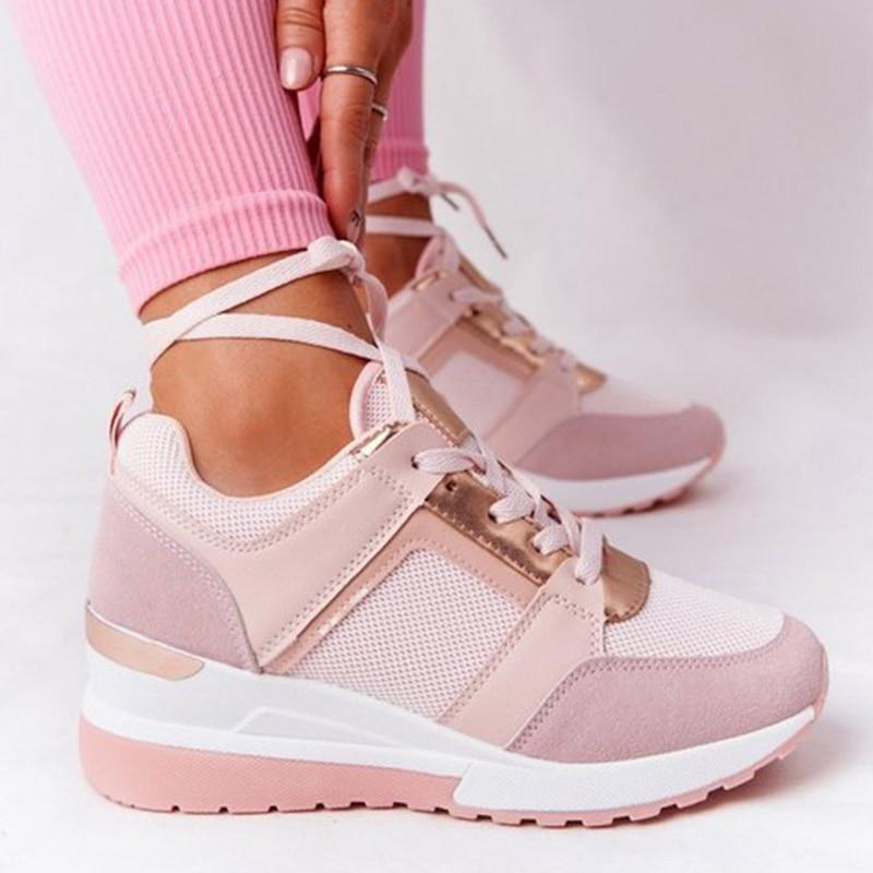 Clara – Damskie sportowe sneakersy na koturnie