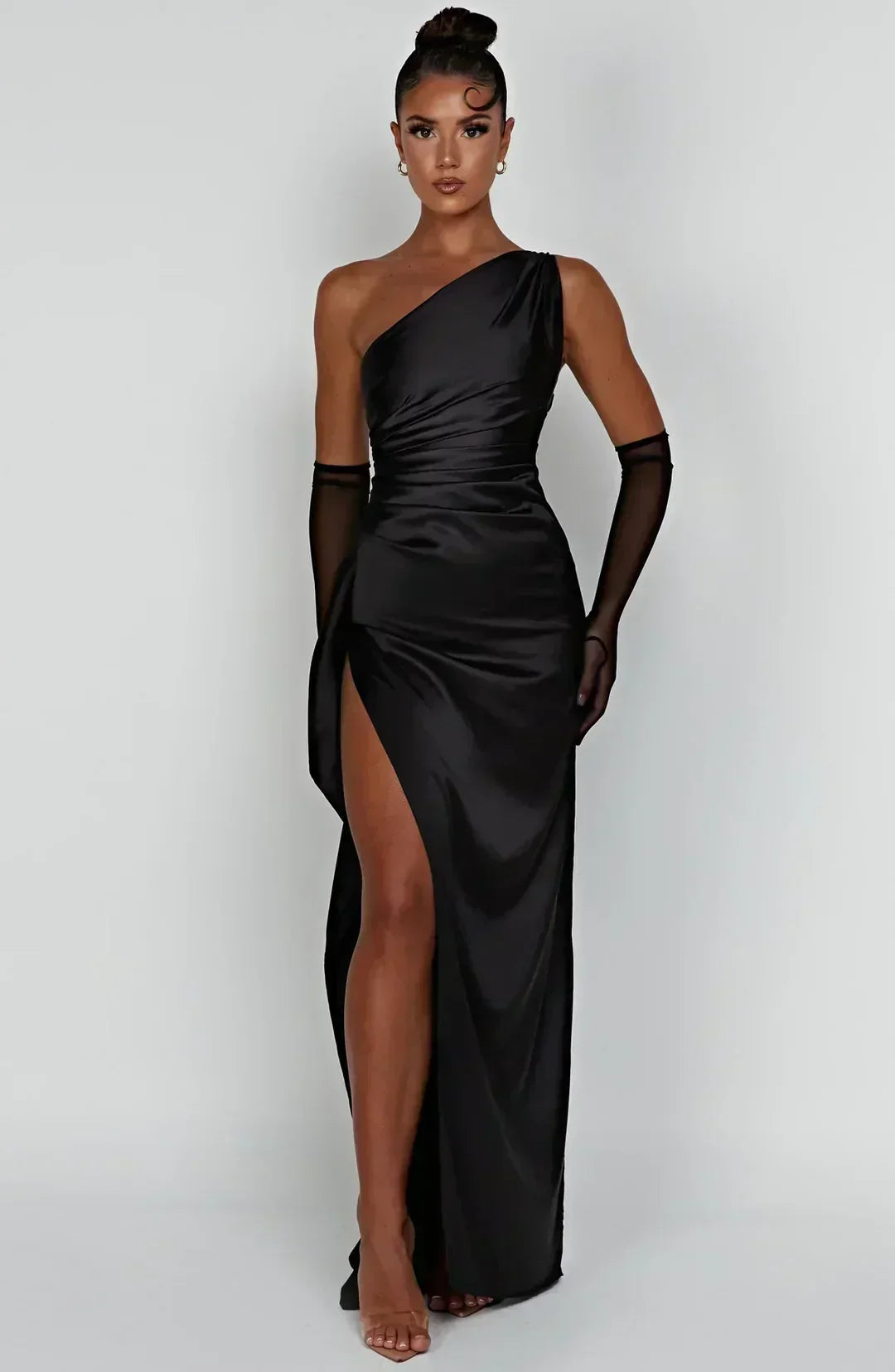Lisa – Elegant Satin One-Shoulder Dress for Women - Image 4