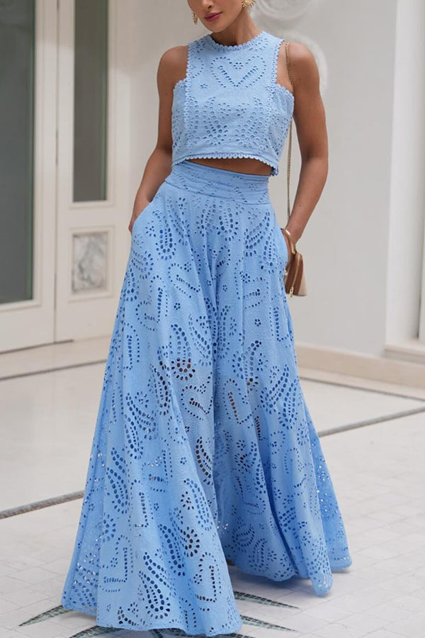 Claudia – Embroidered Lace Two-Piece Set for Women - Image 2