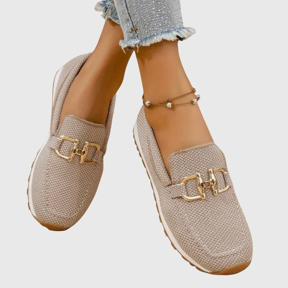 Britta – Women Metal Accent Slip On Loafers - Image 2