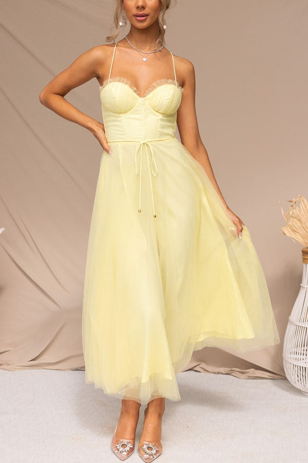 Sandra – Women Chiffon Suspenders Tulle Dress - Image 8