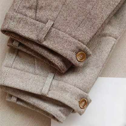 Dominik – Klasyczne Wełniane Spodnie Damskie o Prostej Nodzie