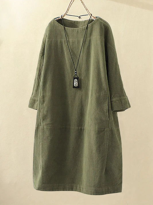 Kirsten – Women Casual Corduroy Dress - Image 1