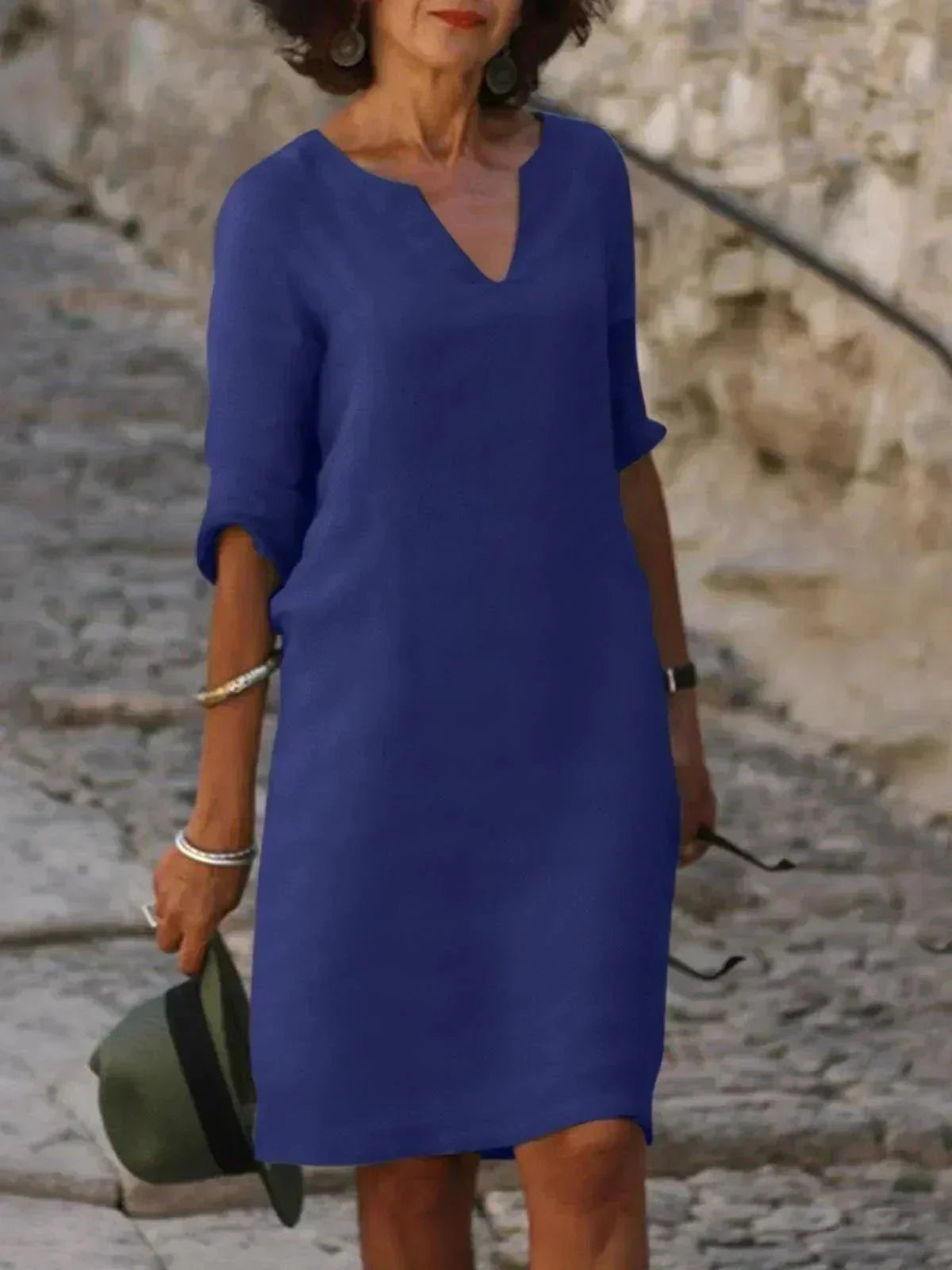 Chloe – Effortless V-Neck Midi Dress for Women - Image 11