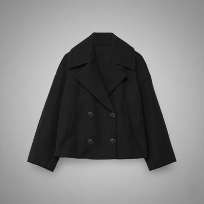 Clara – Damski elegancki płaszcz dwurzędowy o minimalistycznym