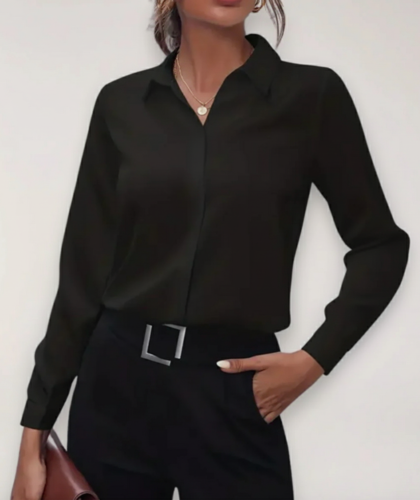 Sarah – Damen-Bürobluse mit Knöpfen für den Frühling - Image 1