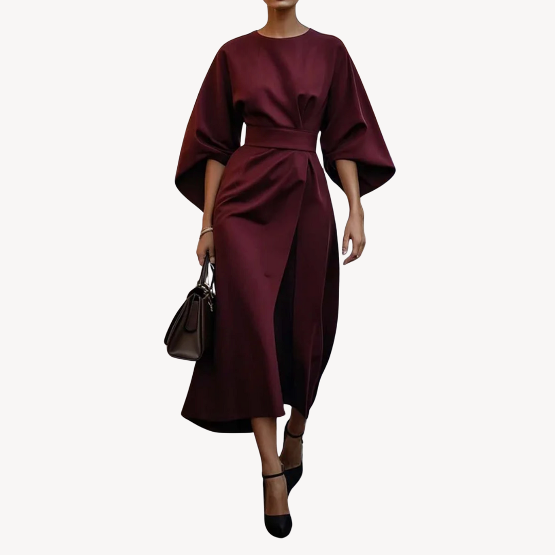 Celeste – Elegancka sukienka midi z szerokimi rękawami