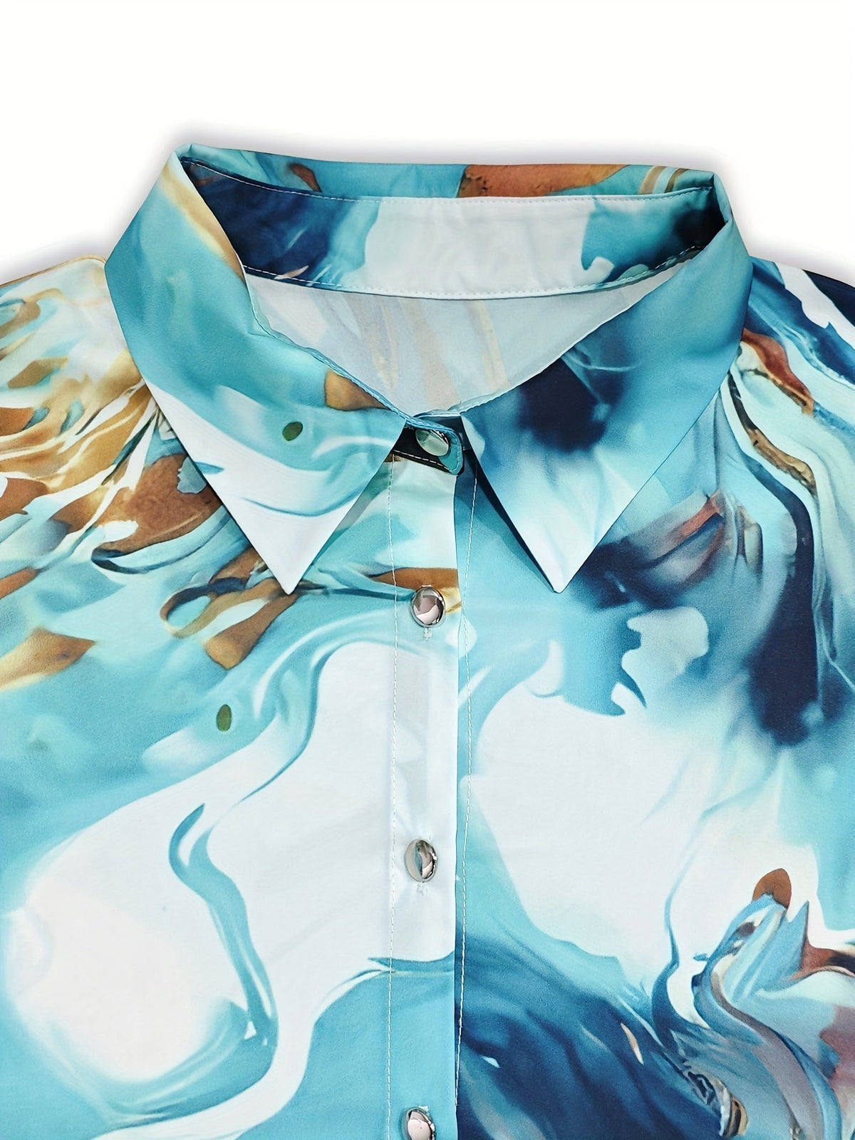 Sarah – Long Sleeve Loose Button Blouse - Image 4