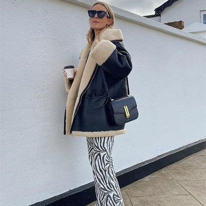 Olivia – Damska kurtka zimowa z kożuchem naturalnym