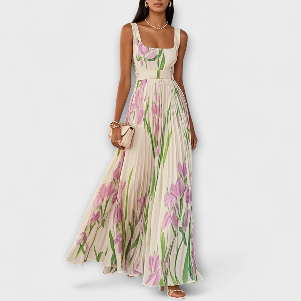 Karin – Women Floral Print Pleated  Dress - Image 1