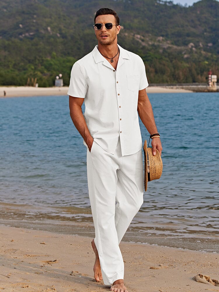 Two-Piece Set for Men |Short Sleeve Shirt and Relaxed Pants - Image 1