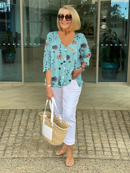 Margaret – Women Floral Print Blouse - Image 1