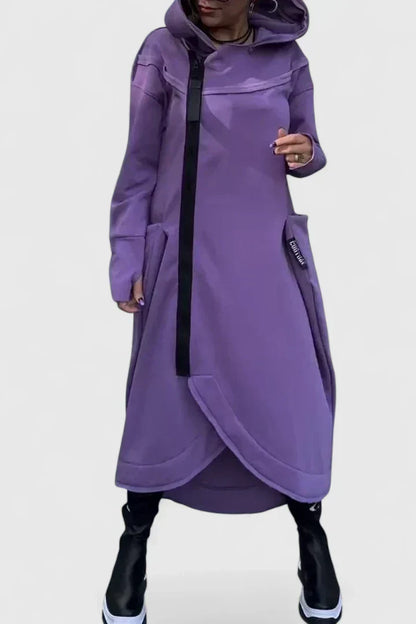 Zara – Asymetryczna długa bluza z kapturem dla kobiet