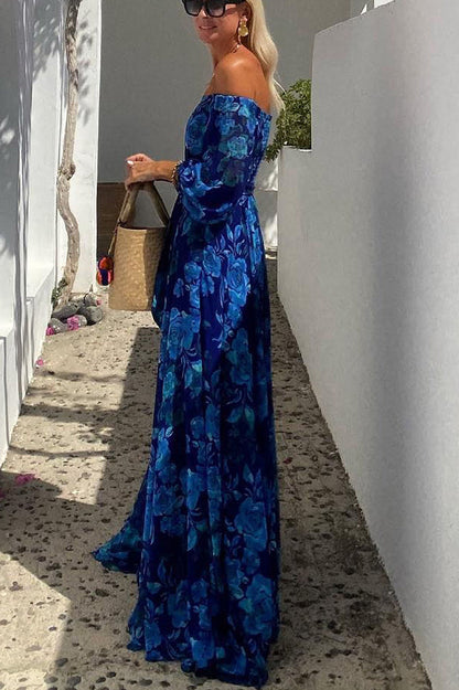 Helga – Elegant Floral Off Shoulder Dress for Women - Image 3