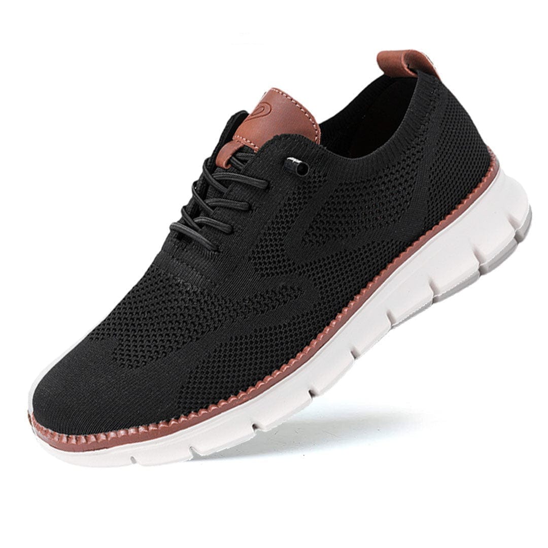 Dawid – Męskie Buty Casual z Dzianiny i Skórzanymi Detalami