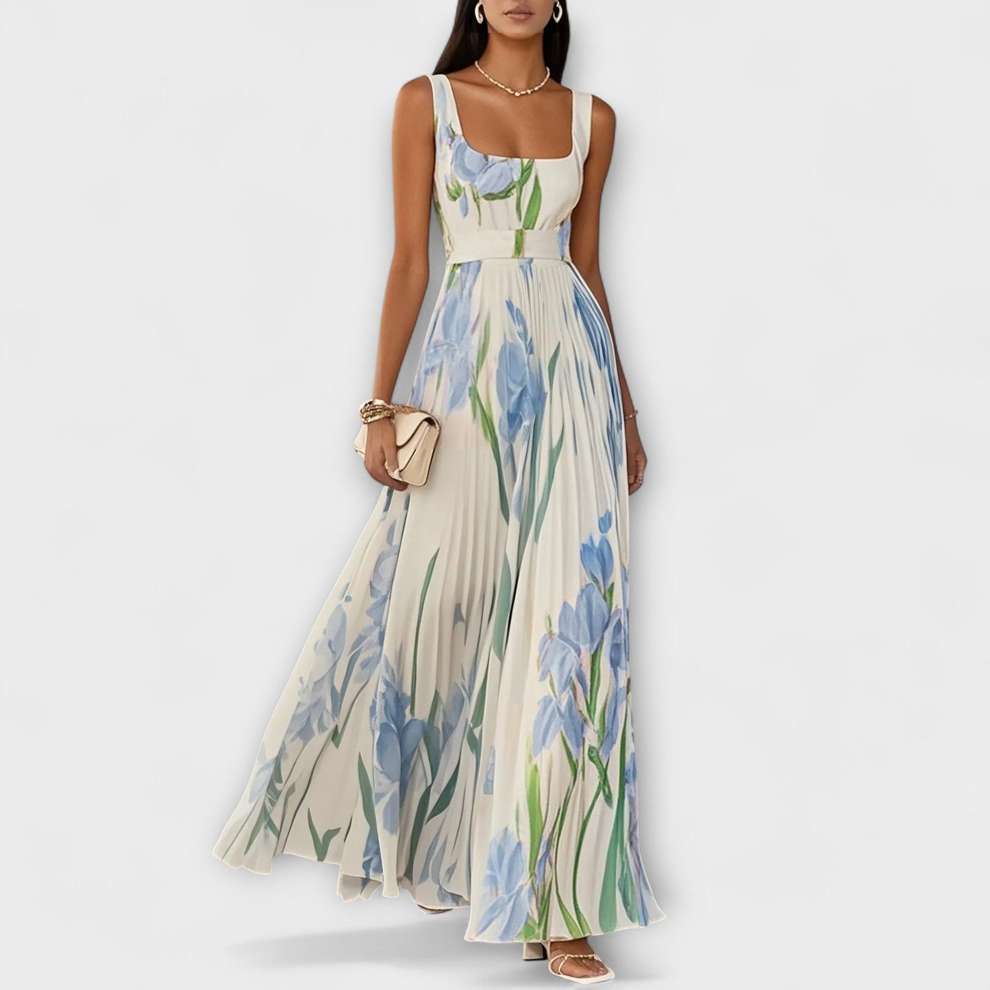 Karin – Women Floral Print Pleated  Dress - Image 4