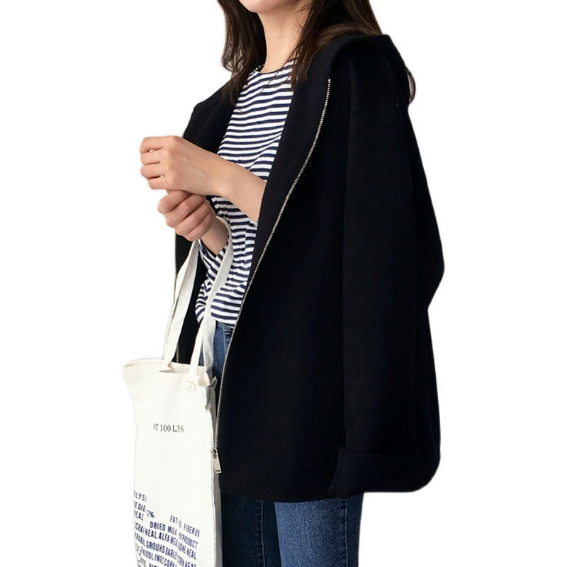 Anna – Luźna bluza z kapturem na zamek dla kobiet