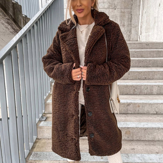 Olivia - Płaszcz kaszmir z miękkiego futerka dla kobiet