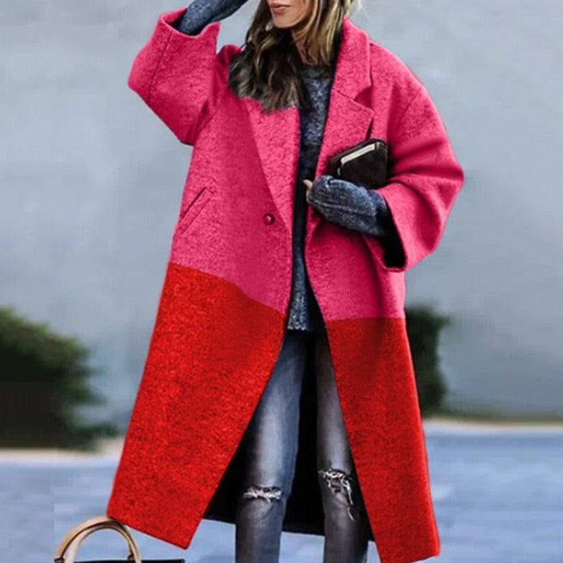 Lena – Oversize Płaszcz Damski w Modną Kratę