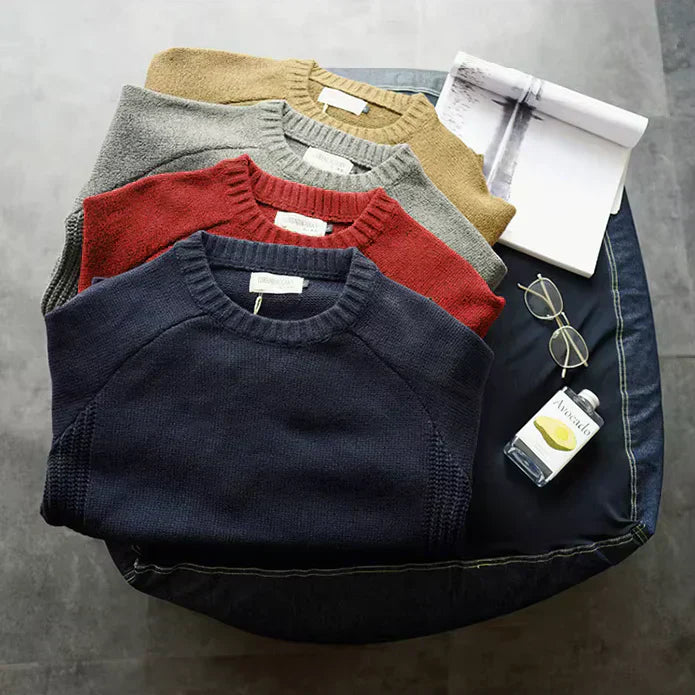 Lukas – Klasyczny sweter męski z łatami na łokciach