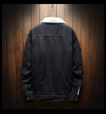 Jake – Męska ocieplana kurtka jeansowa z kożuchem