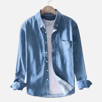 Markus – Casual Cotton Denim Long-Sleeve Shirt for Men - Image 2