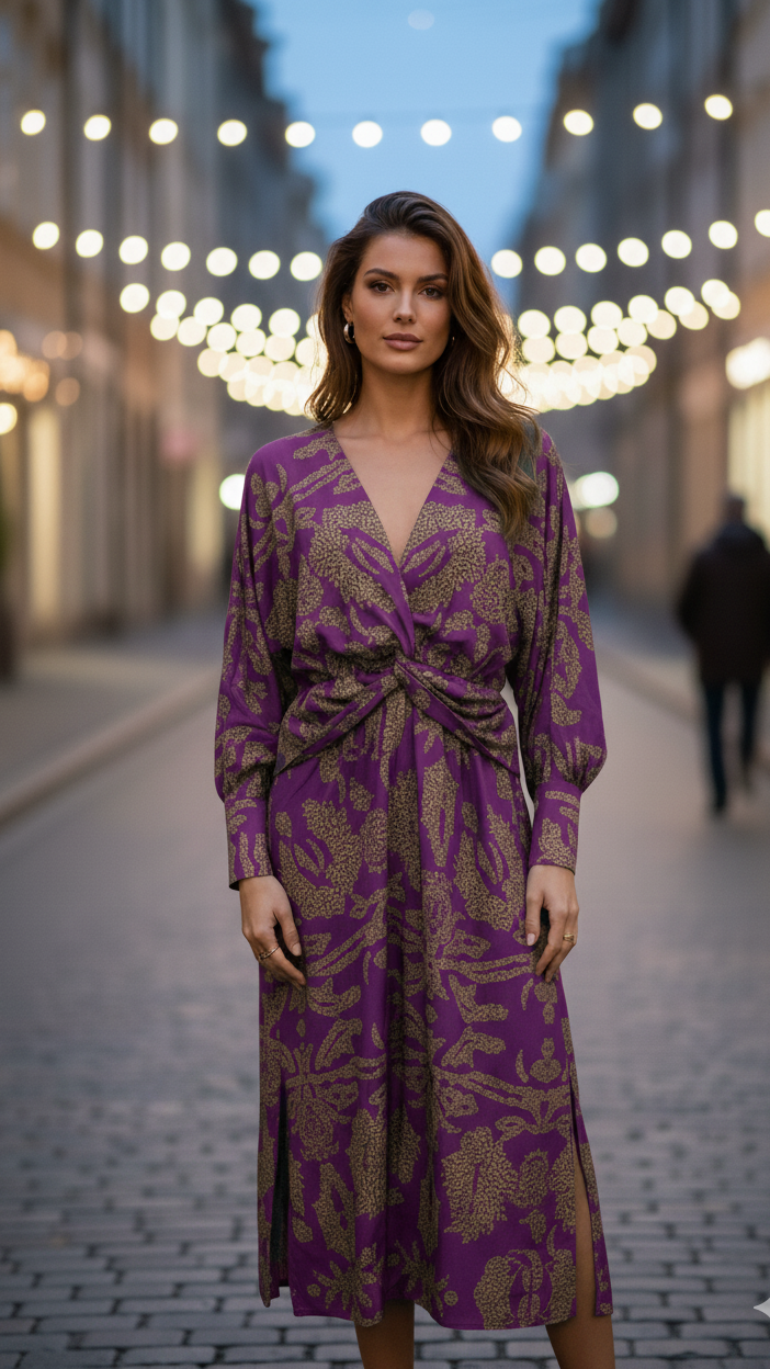 Charlotte – Elegant Floral Twist Dress for Women - Image 7