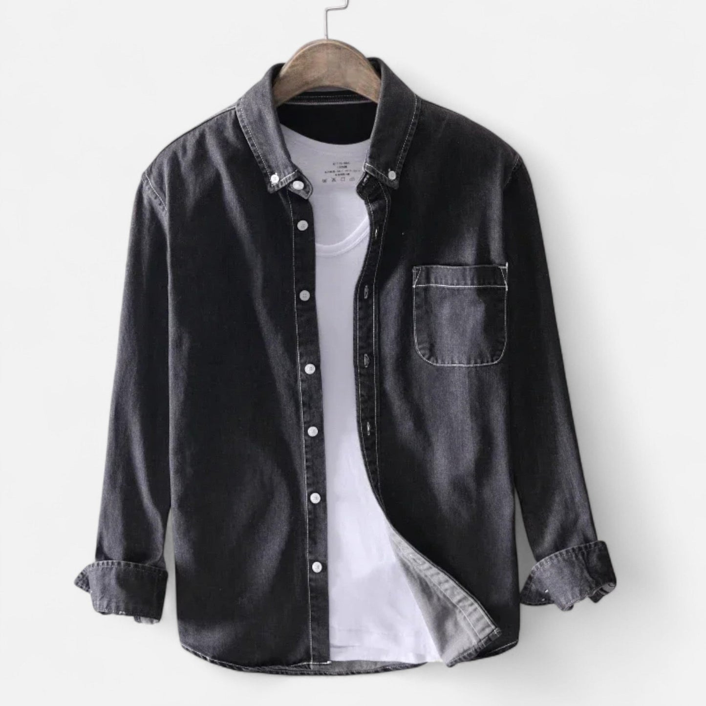 Markus – Casual Cotton Denim Long-Sleeve Shirt for Men - Image 3