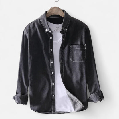 Markus – Casual Cotton Denim Long-Sleeve Shirt for Men - Image 3