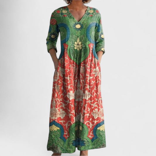 Marie – Women Vintage floral print Dress - Image 1