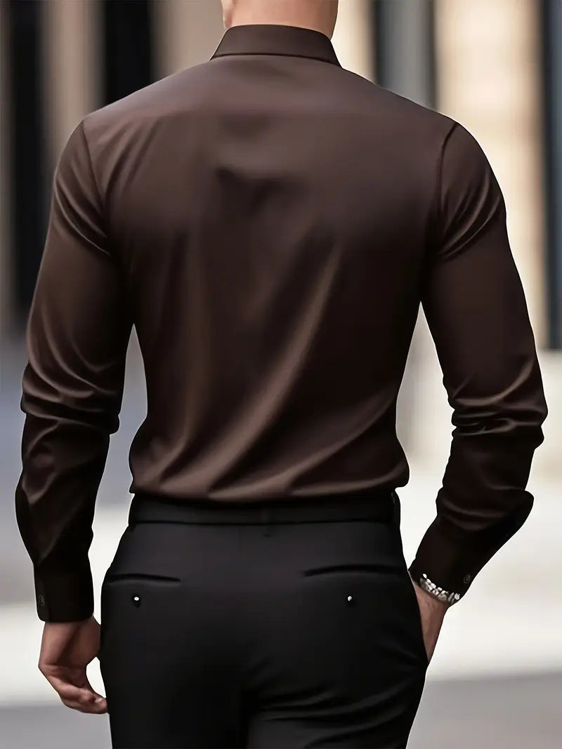 Adrian - Klasyczna męska koszula slim fit z długim rękawem