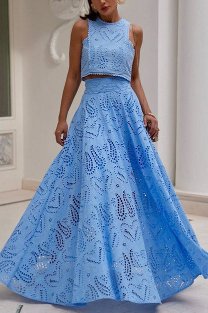 Claudia – Embroidered Lace Two-Piece Set for Women - Image 3