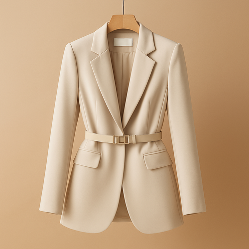 Alina – Women Elegant Jacket with a Waist Belt - Image 3
