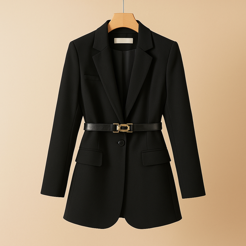 Alina – Women Elegant Jacket with a Waist Belt - Image 4