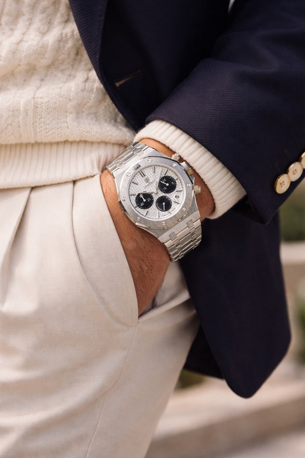 Oliver – Stainless Steel Chronograph Watch for Men - Image 1