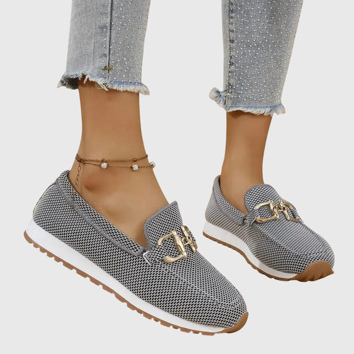Britta – Women Metal Accent Slip On Loafers - Image 3