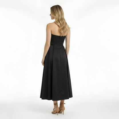 Gisela – Elegant strapless midi dress with full skirt for Women - Image 3