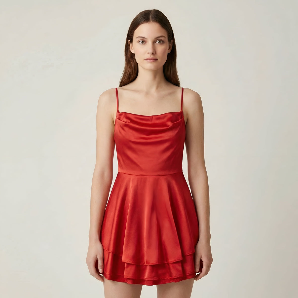 Luna – Elegant Mini satin Dress with straps for Women - Image 6