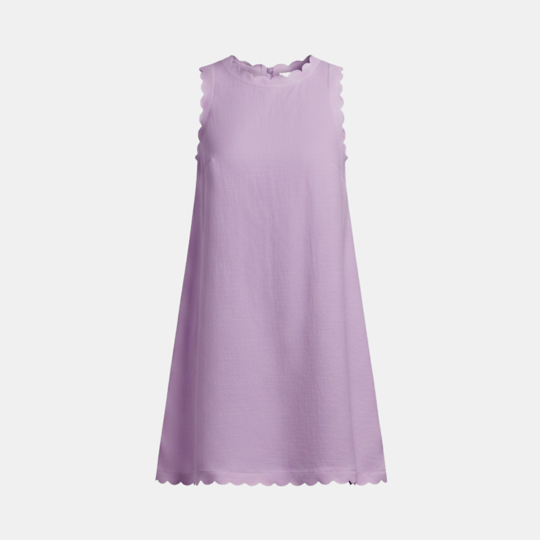 Ella - Women's Mini Dress White Linen - Image 15