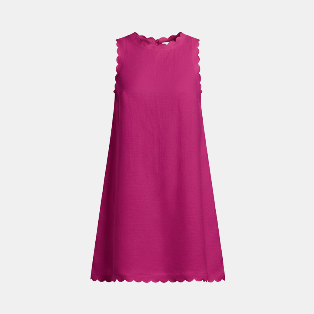 Ella - Women's Mini Dress White Linen - Image 12