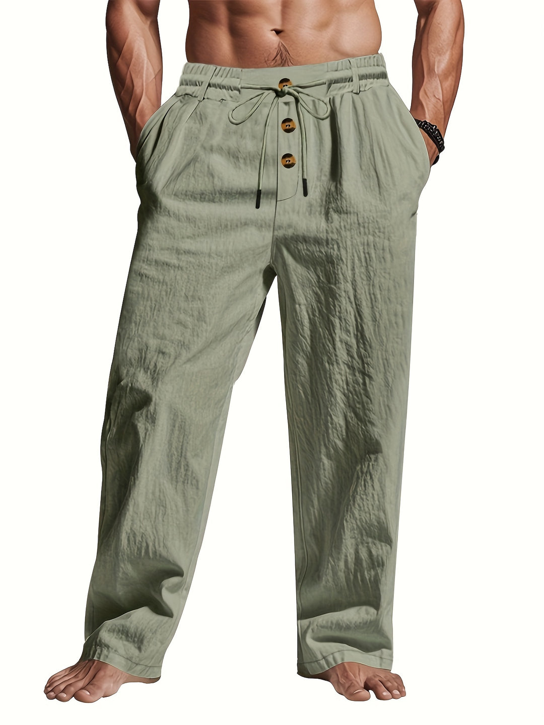 Liam – Casual Lightweight Linen Trousers - Image 4