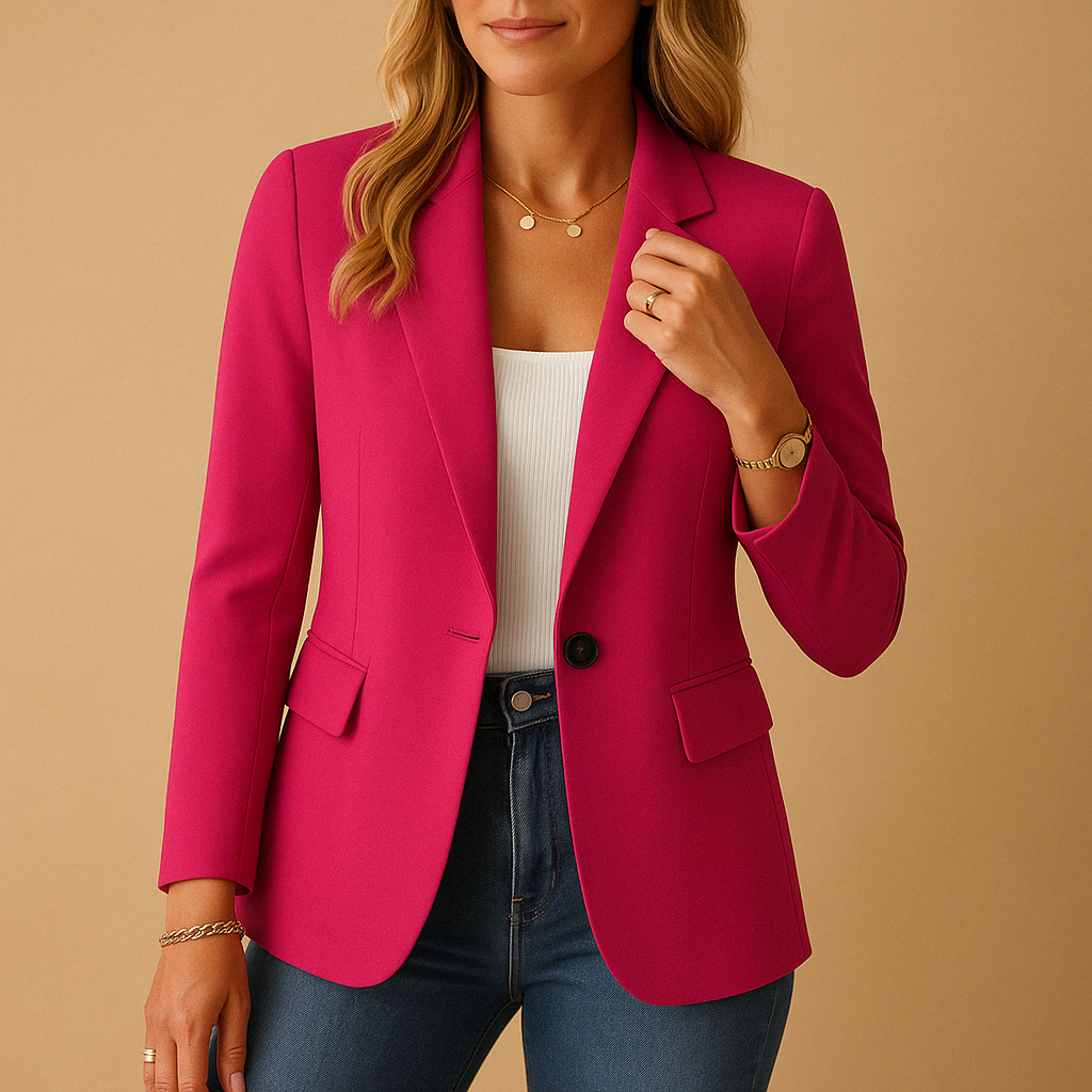 Getailleerde damesblazer met stretch en klassieke snit, ideaal voor formele gelegenheden, kantoor en casual outfits