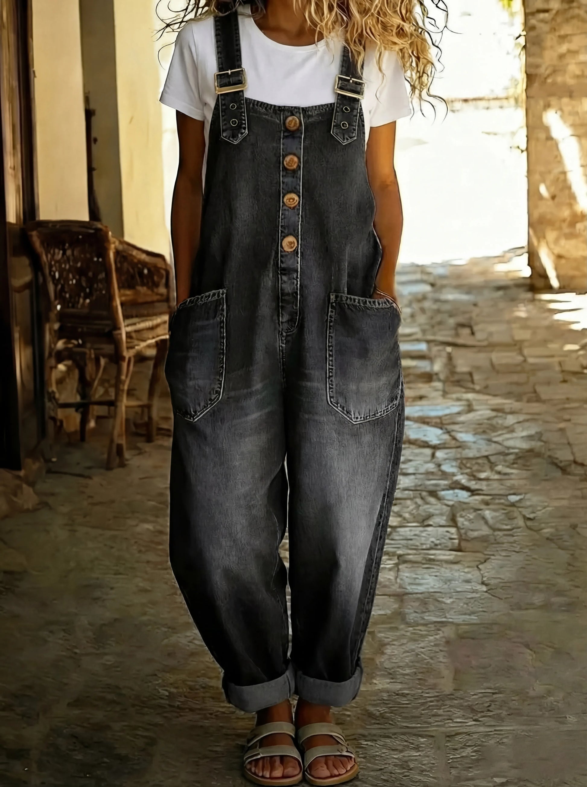 Karin – Casual Denim Overalls for Women - Image 2