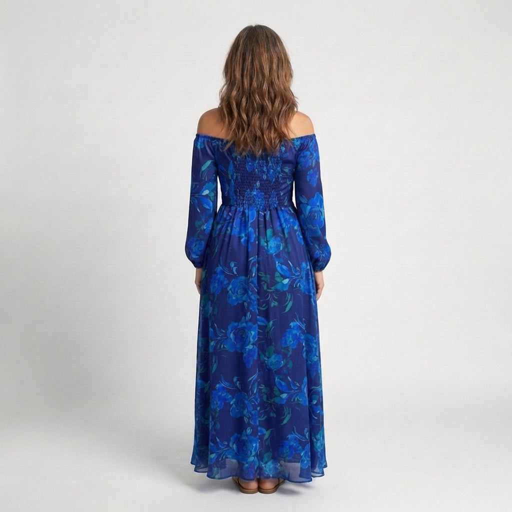 Alina – Elegant Off-Shoulder Maxi Dress for Women - Image 3