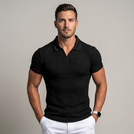 Robert – Ribbed Polo Shirt - Image 1