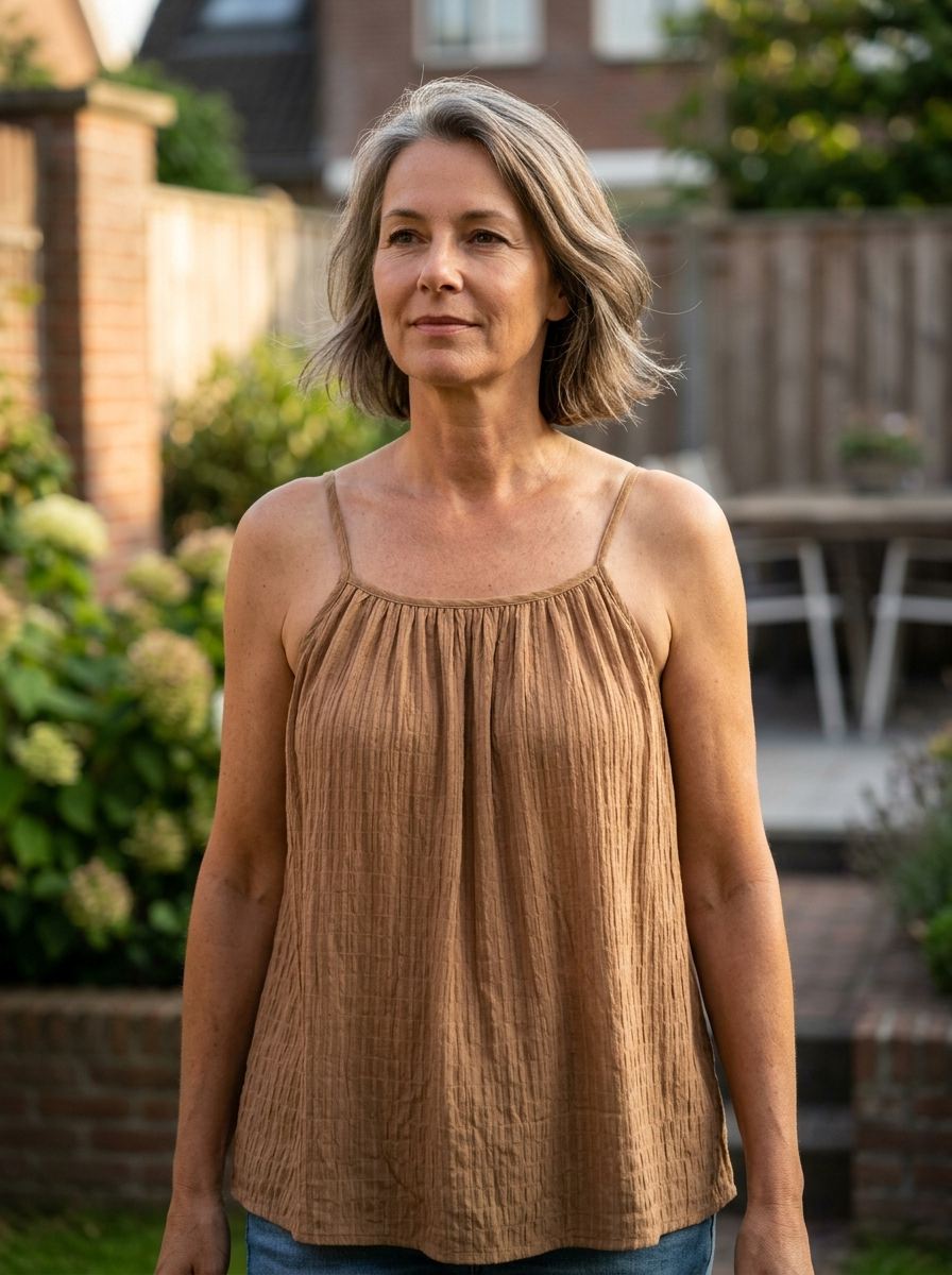 Verena – Casual Camisole with Pleats Blouse - Image 2