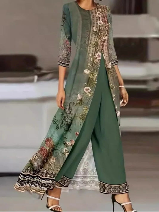 Doreen – Women Elegant Floral Print Outfit - Image 1