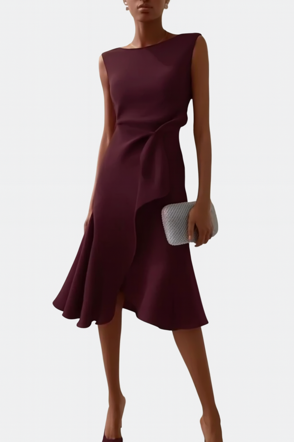 Lena – Women Draped Asymmetric Formal Dress - Image 12